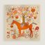 Le Pommier Sellier scarf 90, beige/orange cuit/blanc