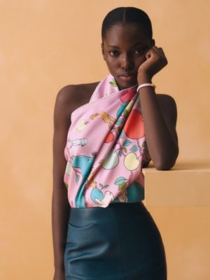 Le Pommier Sellier scarf 90, View: Worn, worn, view 2 of 3