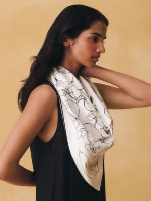 Le Pommier Sellier scarf 90, View: Worn, worn, view 2 of 3