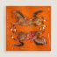 Grand Galop scarf 90, orange cuit/cuir/brique