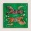 Grand Galop scarf 90, vert émeraude/cuir/rouge