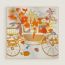 La Nature en Voyage scarf 90, gris perle/orange cuit/jaune