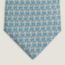 Chant du Coq tie 7&nbsp;cm, ciel/gris/blanc