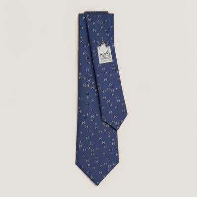 HERMES エルメス ネクタイ ソリッドタイ メタリックグレー （シルク 