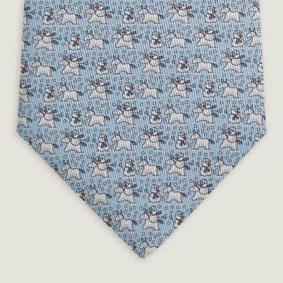 Cravate HERMÈS Vintage - Motif Cheval - Réf 901HA - Soie 100% - Occasion