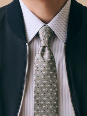 シルクツイルタイ 7&nbsp;cm 《メタルリー・エケストル》, イメージ: 着用例, worn, ビュー2の2