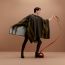 Salto poncho, gris clair/gris foncé/jaune