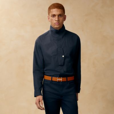 HERMES グレー レザー メンズベルト HERMES グレー レザー メンズベルト