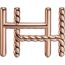 H au Carre Twist belt buckle & Reversible leather strap 24&nbsp;mm, H au Carre Twist, Metallic finish Rose gold, no stock
