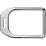 Script belt buckle & Reversible leather strap 38&nbsp;mm, Jockey, Metallic finish Silver