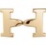 ベルトバックル 《Hダンクル》 & レザーベルト（キット） 32, Hツイスト, メタリック仕上げ ゴールデンイエロー
