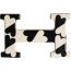 H Email Coeur belt buckle & Toile H Plume leather strap 24&nbsp;mm, H Email Coeur, Metallic finish Others