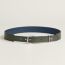 Trench 34 reversible belt, vert de gris/bleu navy