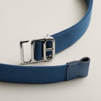 HERMES ライトブルー ベルト 90 エルメスコンスタンス リバーシブルベルト 90cm 紺/水色 シルバー金具