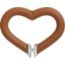 Boucle de ceinture Plein Cœur & Cuir de ceinture réversible 24&nbsp;mm, Plein Coeur, Finition métallique Argenté