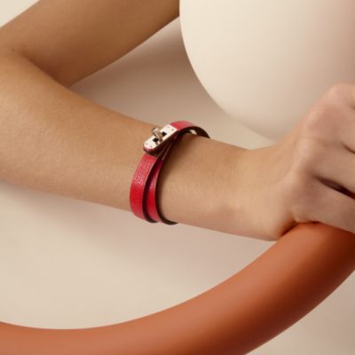 レザー - レッド - レディス, ファッションジュエリー, ブレスレット