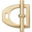 Fil d'H belt buckle & Reversible leather strap 38&nbsp;mm, Neo Etrier, Metallic finish Yellow gold