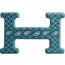 Gürtelschließe H Email Bandana & Lederriemen Bandana 24&nbsp;mm, H Email Bandana, Metallveredelung Silberfarben, nicht verfügbar