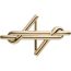Fil d'H belt buckle & Reversible leather strap 38&nbsp;mm, H Noue, Metallic finish Yellow gold