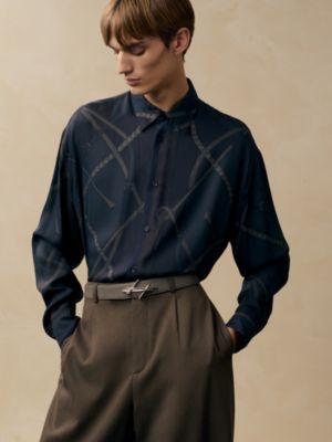 ベルトバックル（キット） メンズ 《Hヌエ》 38 & レザーベルト（キット） 38, イメージ: 着用例, worn, ビュー3の3