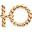 Mini H belt buckle & Reversible leather strap 24&nbsp;mm, Flot Godronne, Metallic finish Yellow gold