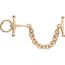 Tube H belt buckle & Reversible leather strap 38&nbsp;mm, Lad, Metallic finish Yellow gold