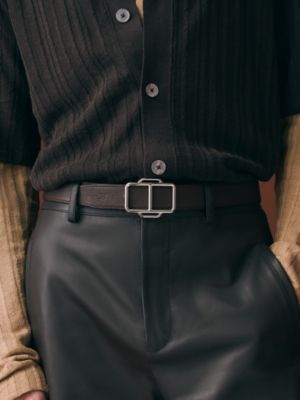 Maillon Attele belt buckle & Reversible leather strap 32&nbsp;mm, View: Worn, worn, view 3 of 3