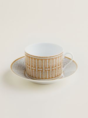 Mosaique au 24 gold breakfast cup and saucer