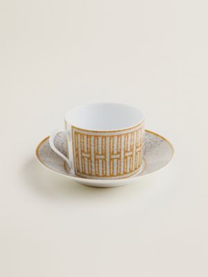 Mosaique au 24 gold breakfast cup and saucer, View: front, front, view 3 of 3
