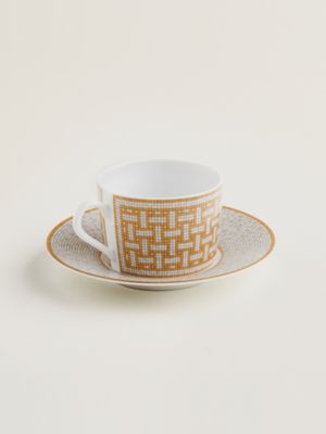 Teetasse und Untertasse Mosaïque au 24 Gold, Ansicht: Vorderansicht, front, Ansicht 3 von 3