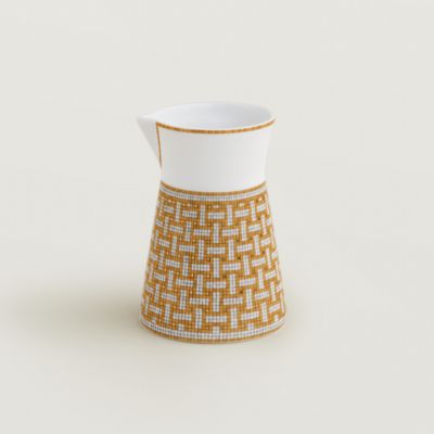 Théière HERMÈS Mosaïque Au 24 Dorée - Porcelaine Française, Neuve Dans Sa Boîte, 28.7cl