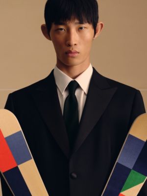 H織りタイ 8&nbsp;cm 《ファソネ H》 24, イメージ: 着用例, worn, ビュー2の2