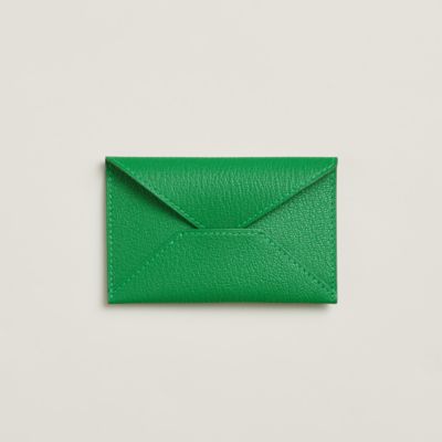 HERMES ダークグリーン　レザー パスポートケース エルメス<br>ターマック PM<br>パスポートケース<br>グリ