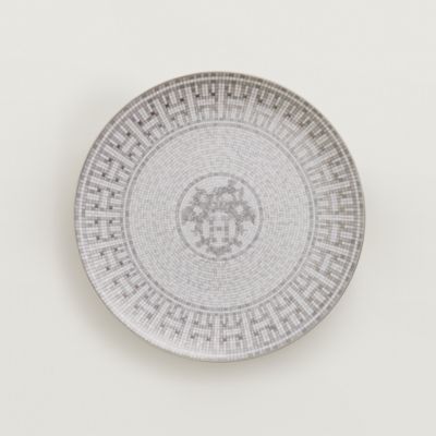 Mosaique au 24 platinum dessert plate | Hermès Canada