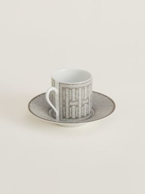 Mosaique au 24 platinum coffee cup and saucer, View: front, front, view 3 of 3
