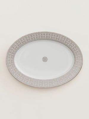 Mosaique au 24 platinum oval platter, small model