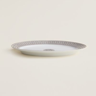 Mosaique au 24 platinum oval platter, large model