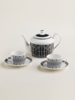 Coffret théière et 2 tasses à thé et soucoupes H Déco