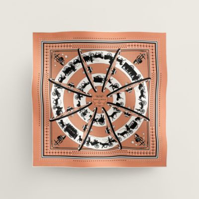 HERMES エルメス バンダナ 車輪でめぐるパリ シルクバンダナ 《車輪で  