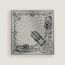 Brides et Destin bandana 55, gris argent/noir/corail