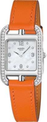 HERMES スクエア型 クォーツ時計 オレンジ HERMES スクエア型 クォーツ時計 オレンジ HERMES スクエア型 クォーツ