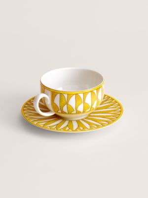 Soleil d’Hermès tea cup and saucer, View: front, front, view 3 of 3