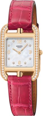 HERMES アナログ腕時計 シルバー/ピンク HERMES エルメス クリッパー ピンク シルバー 腕時計 デイト