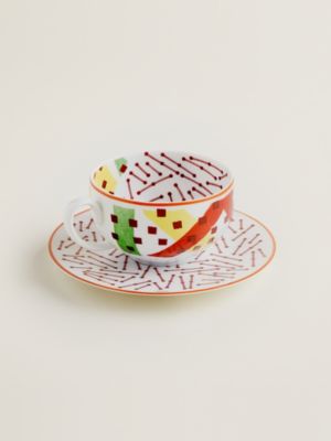 Tasse à thé et soucoupe Hermès Hippomobile n°1, Vue: vue de face, front, vue 3 sur 3