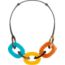 Karamba necklace, pumpkin/jaune indien/bleu Seychelles
