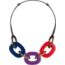 Karamba necklace, rouge groseille/violet vif/bleu