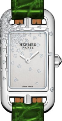 HERMES グリーンレザー 腕時計 HERMES グリーンレザー 腕時計