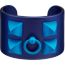 Collier de Chien Aluminium Sunset cuff bracelet, bleu encre/bleu Égée, no stock