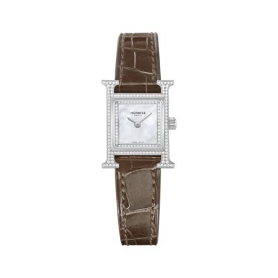 注目ブランド 腕時計 【HERMES】エルメス 37mm ブラウン グレー カーフスキン アナログ腕時計 色・サイズを選択:Barenia