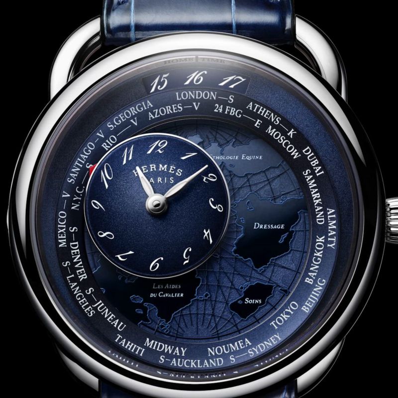 Arceau Le Temps Voyageur watch, 38 mm | Hermès USA